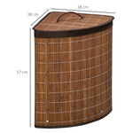 Laundry Basket, 55L Capacity with Removable Lid, Brown