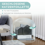 Cat Litter Box, Removable Tray with Sieve Mat & Scoop, Grey