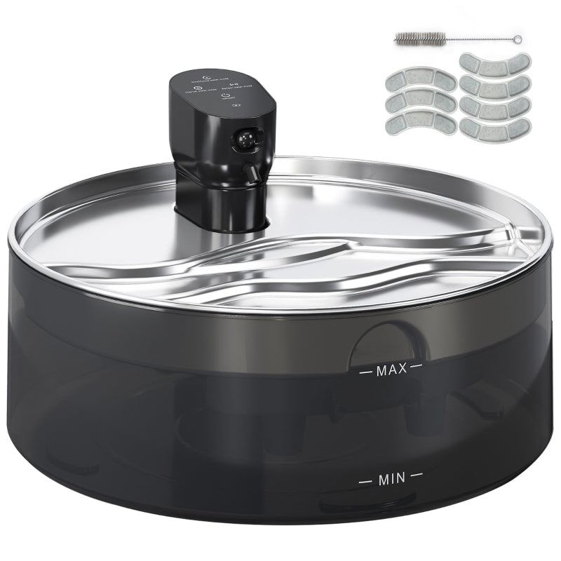 Cat Fountain 7L Quiet Pump LED Filter Stainless Steel