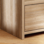 Side Table, Bedside Table with Storage, Chipboard, Natural Wood