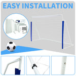 Soccer Goal 8x5FT Portable Collapsible Quick Setup - Metal Base