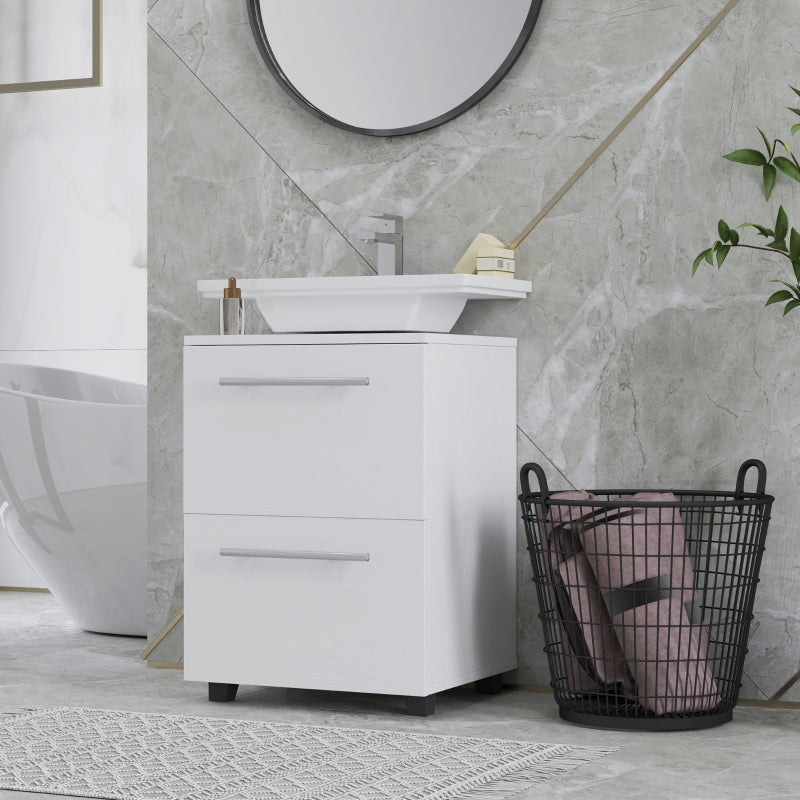 Bathroom Vanity Unit with Drawer, Compact Chipboard, White