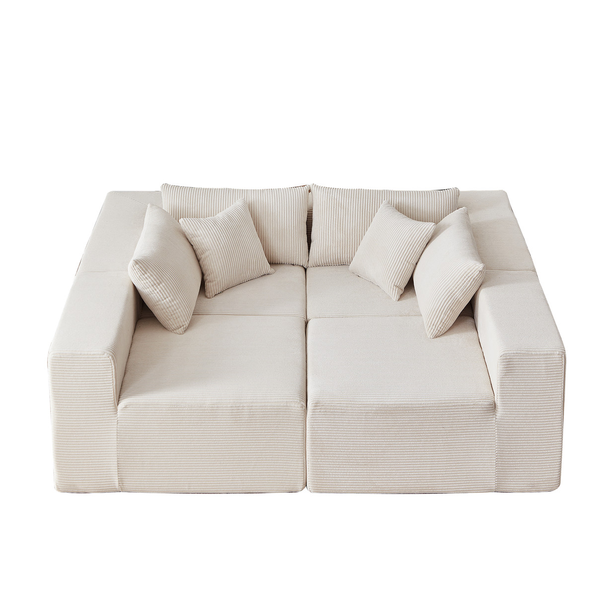 Modular L-Shaped Sectional Sofa 104-Inch 4-Piece - Corduroy