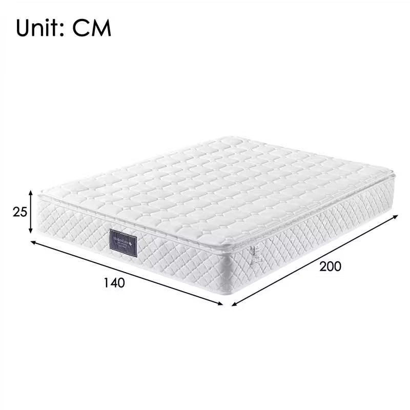 Upholstered Double Bed with 4 Drawers, Adjustable Headboard and Mattress, 140x200cm, Grey Linen