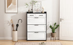Shoe Cabinet with Rotating Rack 3 Doors 2 Drawers W80cm Wooden