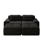 Cloud Modular Sofa U-shaped Ottoman Deep Seat - Corduroy Black