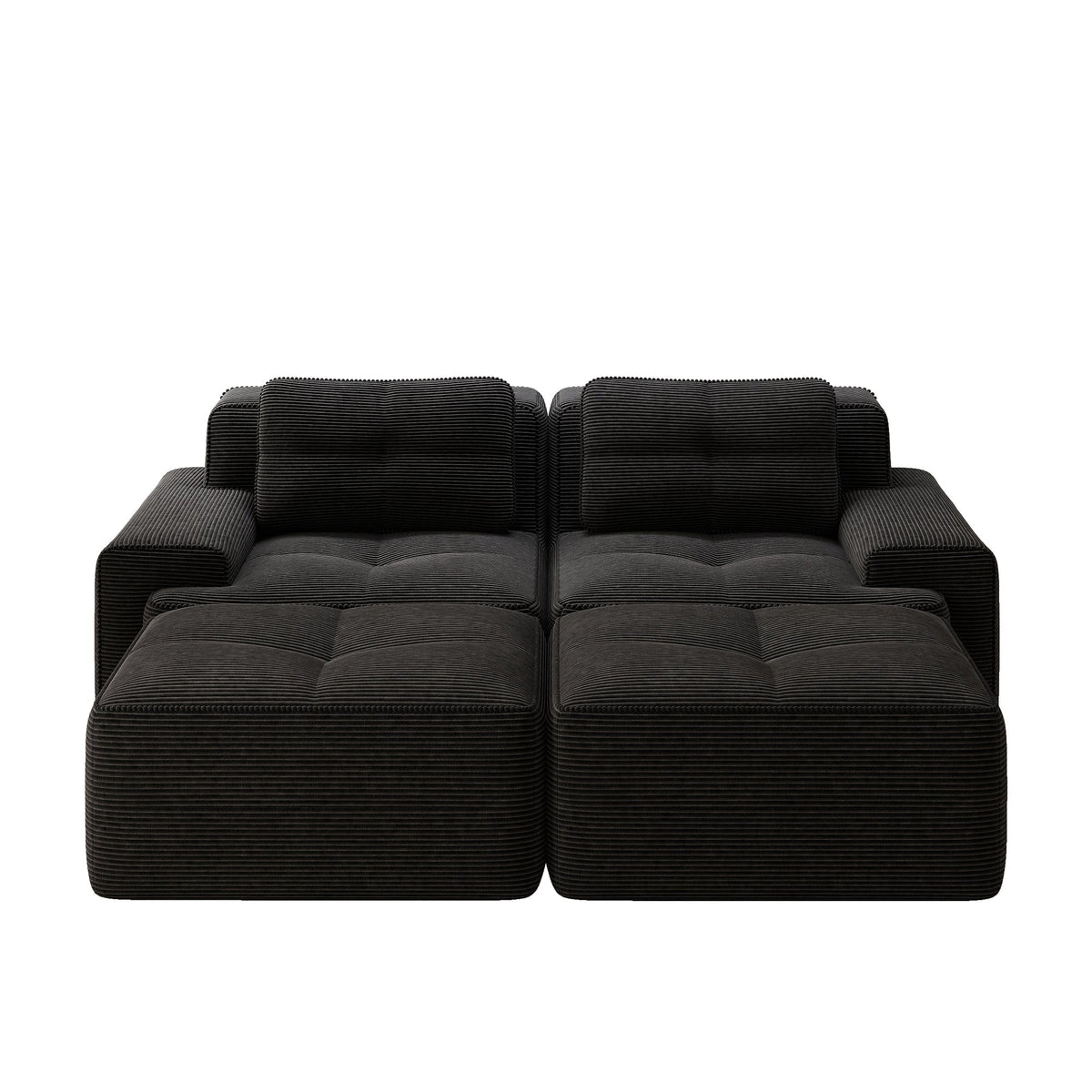 Cloud Modular Sofa U-shaped Ottoman Deep Seat - Corduroy Black