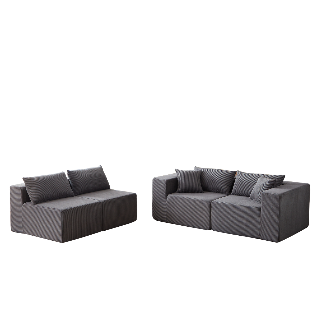 Modular L-Shaped Sectional Sofa 104-Inch 4-Piece - Corduroy