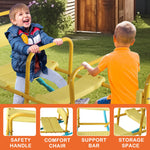 3-Person See Saw, Heavy-Duty Steel Frame, Blue/Yellow