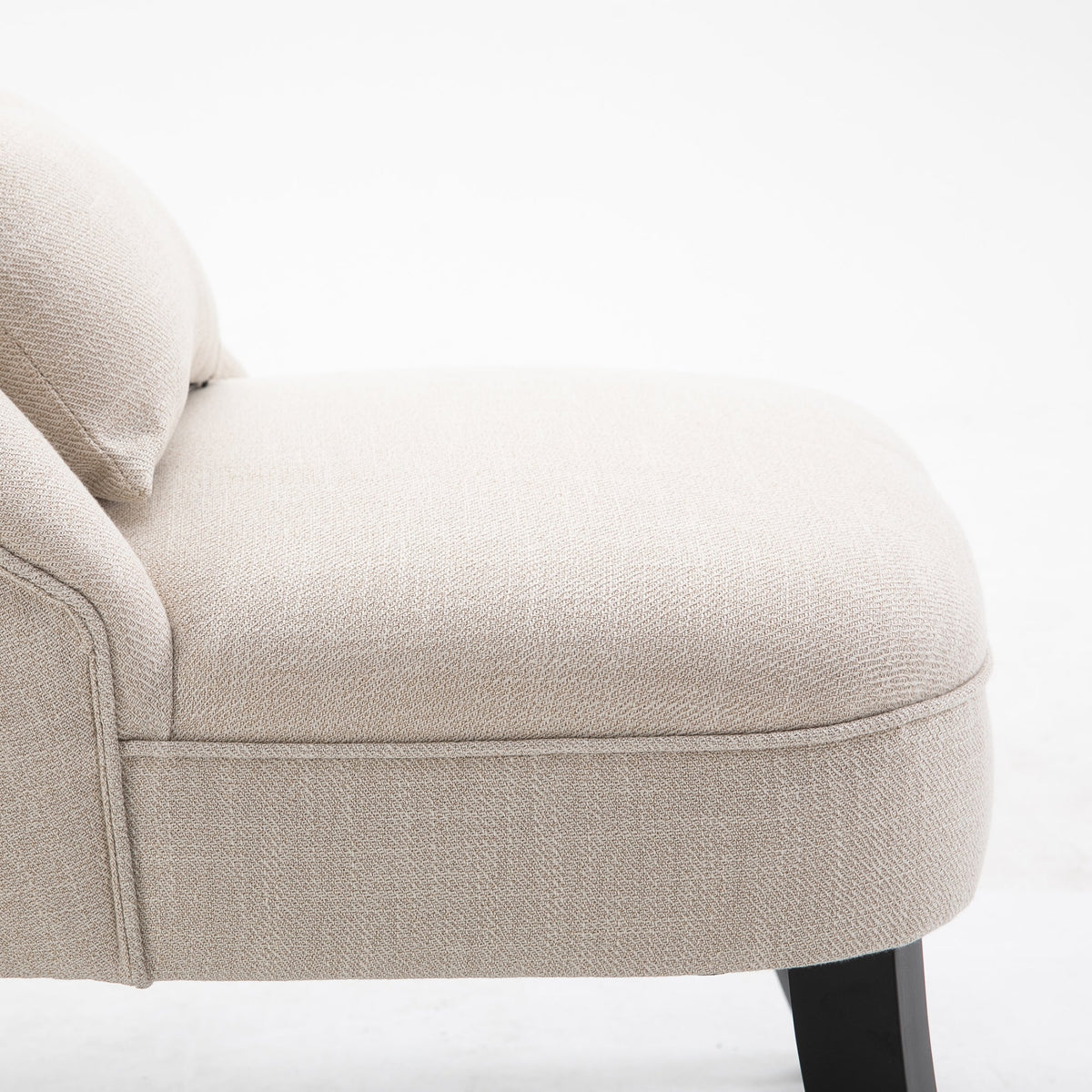 Recliner Chair, Back Cushion, Linen-Look, Cream White
