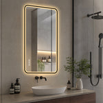 LED Bathroom Mirror 60x100 cm, Dimmable Anti-Fog, Black Aluminum