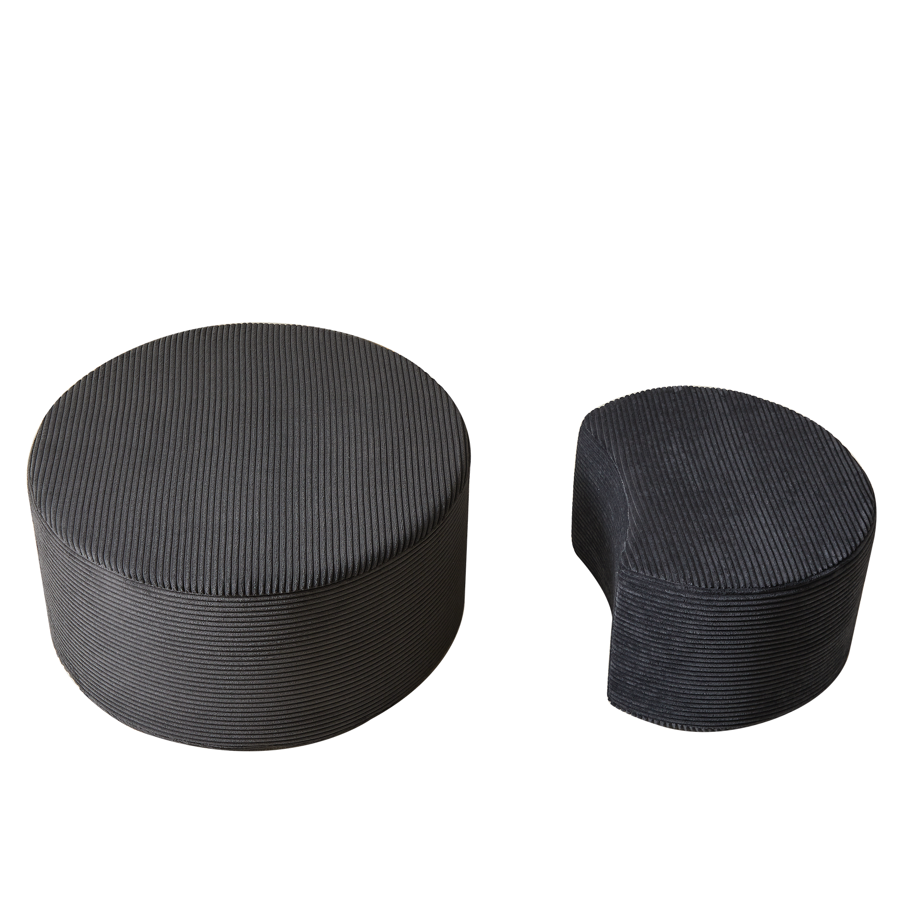Coffee Table Set, 2-Piece Upholstered Round Foam