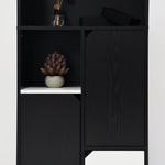 Multifunctional Bookcase with Open Storage, Doors & Drawers - Black/White