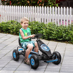 Children's Go-Kart with Pedals, Adjustable Seat, Blue and Black