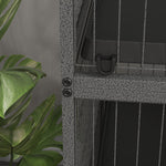Rodent Cage, Multifunctional 4 Platforms 3 Ramps 4 Doors, Steel Grey Silver Black