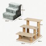 Dog Stairs 3-Step Pet Plush, Light Grey