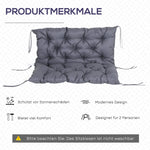Garden Bench Seat Cushion 100x98x8cm Comfortable Weatherproof Dark Grey Cotton