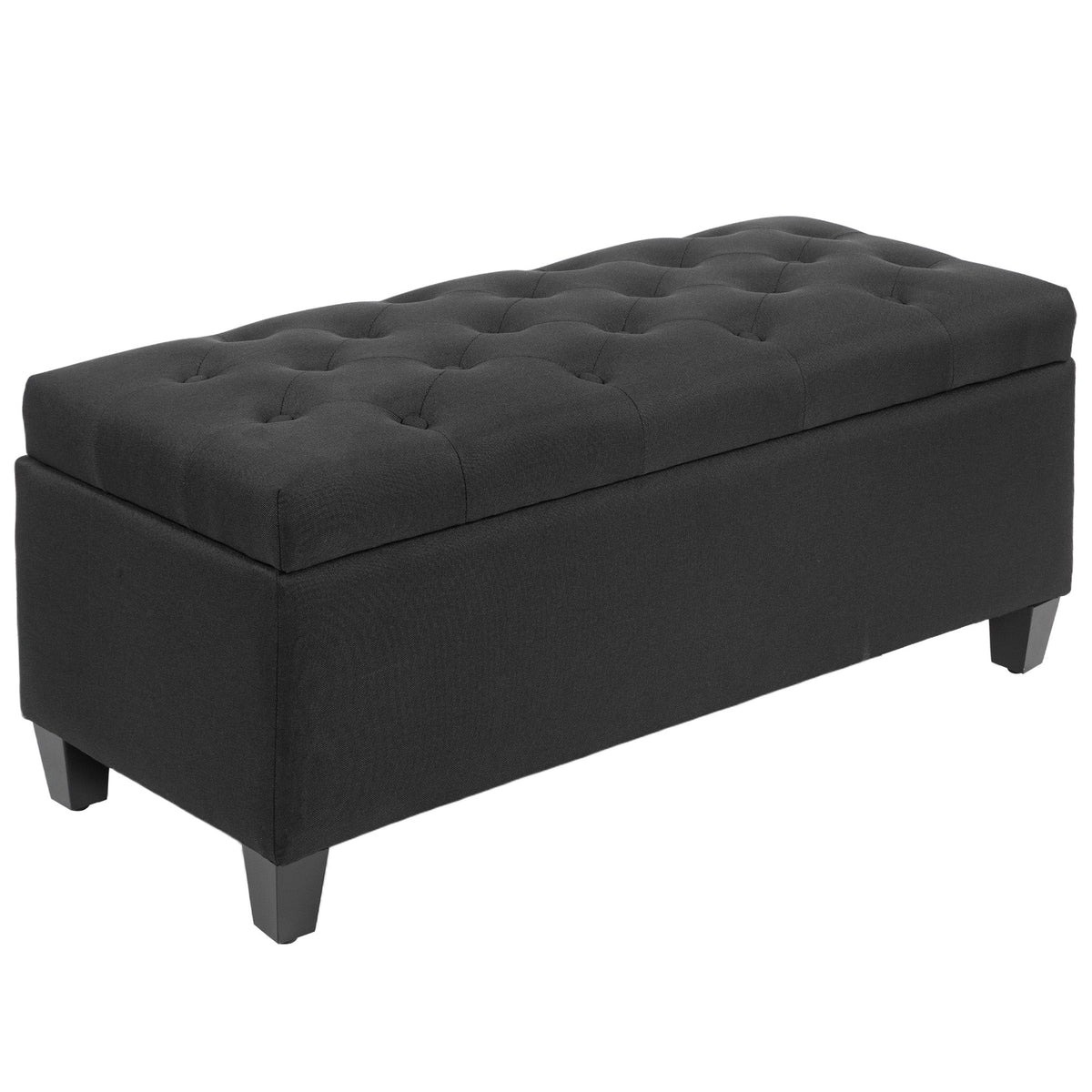 Upholstered Bench with Storage, Hallway Bedroom Living Room, Black