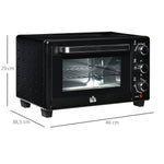 Mini Oven 21L, 3 Cooking Modes, 1400W, Black+Silver
