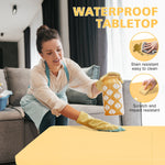 Portable Heavy Duty Folding Table, Adjustable Height, Multi-Functional, Light Yellow