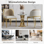 Chairs 4 Modern Angled Legs Adjustable Feet (Beige)