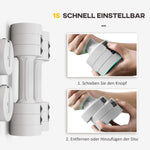 Dumbbells, Adjustable Weight, Plastic White