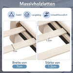 Upholstered Bed 180x200cm with Slatted Frame, Beige Velvet