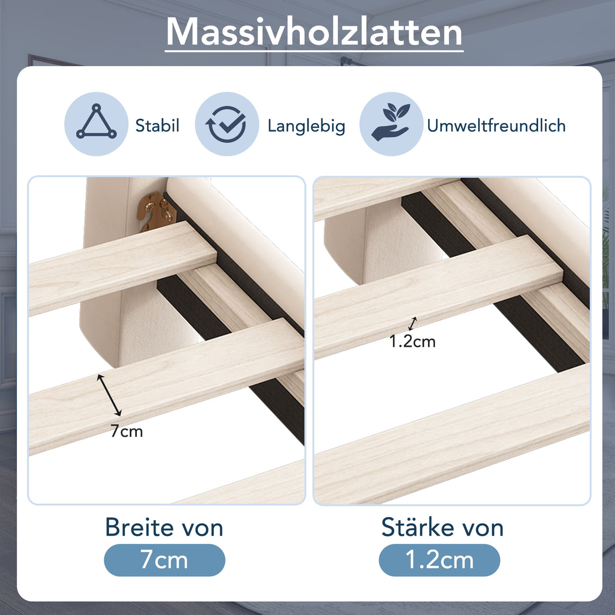 Upholstered Bed 180x200cm with Slatted Frame, Beige Velvet