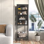 Metal & Glass Display Cabinet 5-Tier 3 Adjustable Shelves 160x50x35cm - Iron
