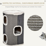 Cat Tree Scratching Barrel 3-Level Sisal Grey+White