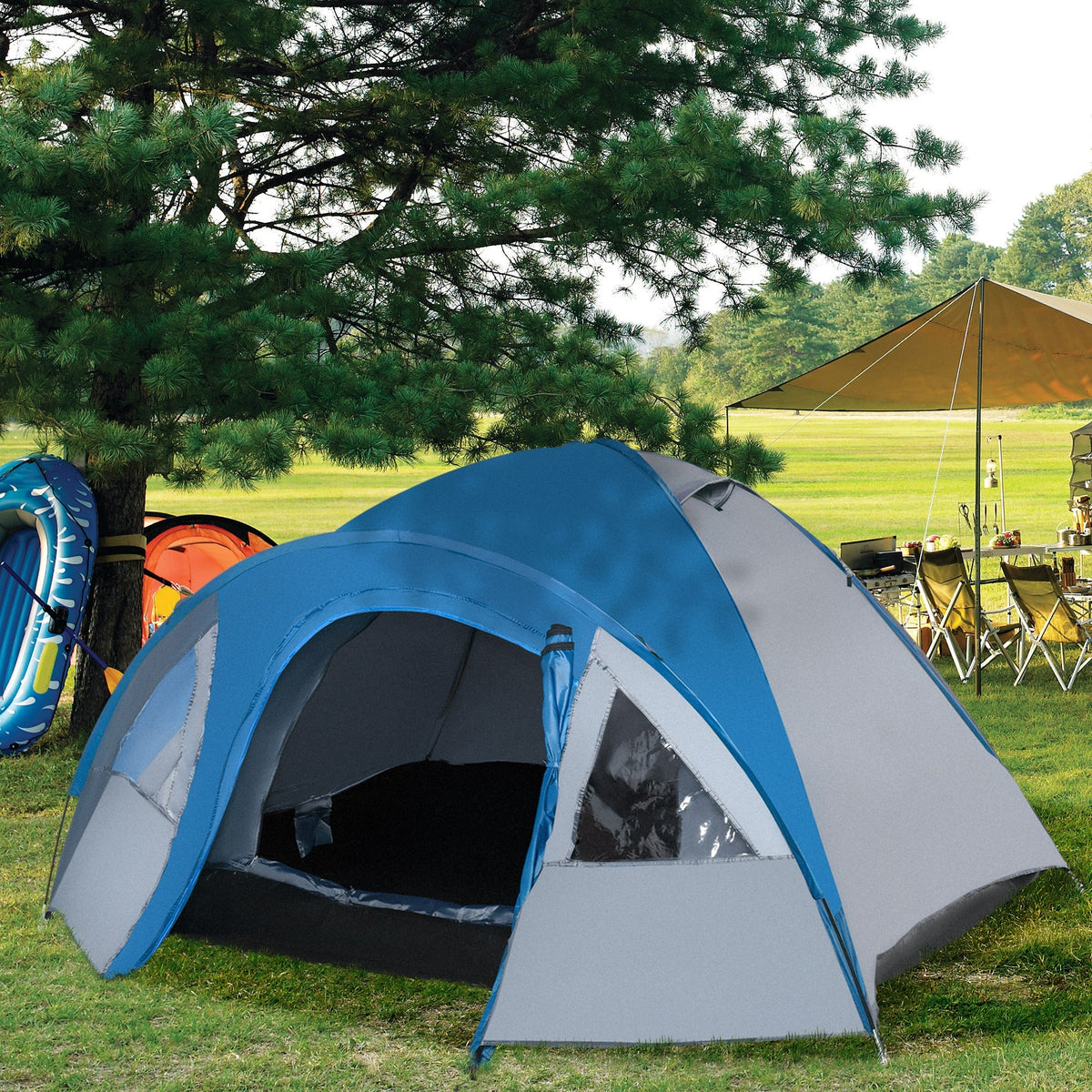 Dome Tent, Outdoor Igloo, 4 Person, 4 Seasons, Waterproof, Double-Walled