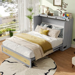 Mobile Wall Bed 140x200cm with Drawers & USB, Grey