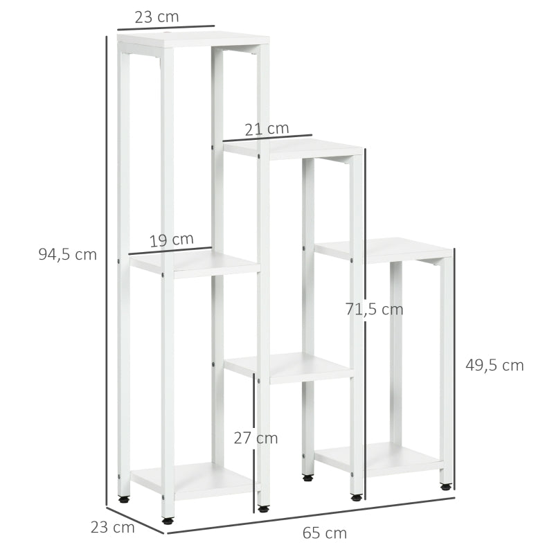 Flower Stand, 7 Tiers, Indoor Outdoor, Steel White