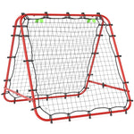 Football Rebounder Double-Sided Rebound Adjustable in 5 Levels for Training Steel Red