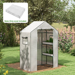 Greenhouse Replacement PE Film Cover, UV Protection Roll-Up Door Side Window, 140x73x190cm, White