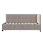 Upholstered Bed Sofa, 90x200 Multifunctional with 2 Storage Drawers, Gray Velvet