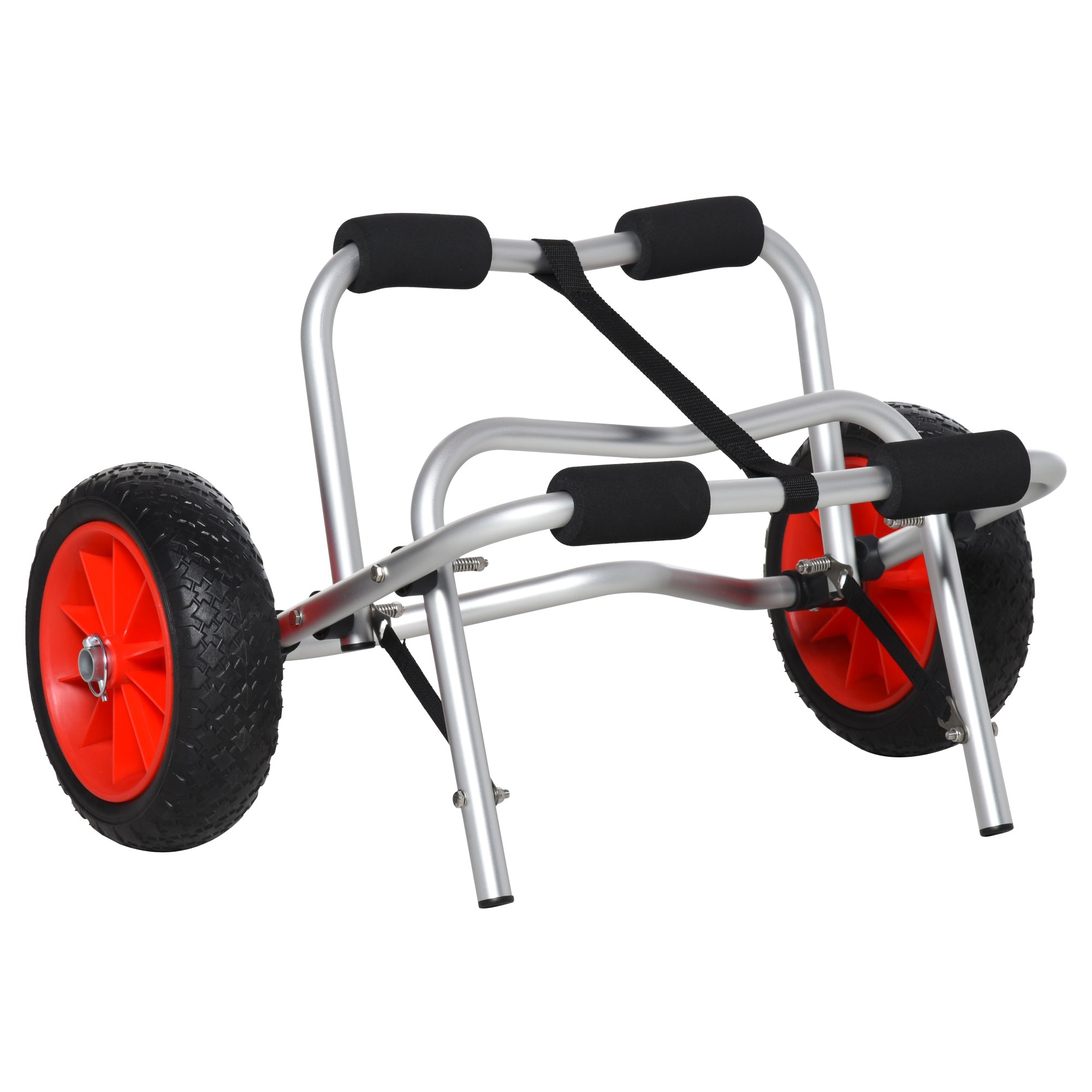 Aluminum Canoe Kayak Surf Trolley, Foldable with PU Wheels, 75 kg Capacity, 68x44.5x40 cm, Aluminum