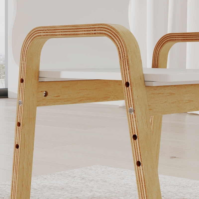 Children's Chair Set Wooden Non-Slip Height Adjustable, White