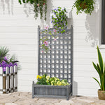Planter Box with Trellis 64x28x120cm, Wooden Light Grey