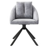 Swivel Dining Chair Set of 4 Ergonomic - Grey Velvet