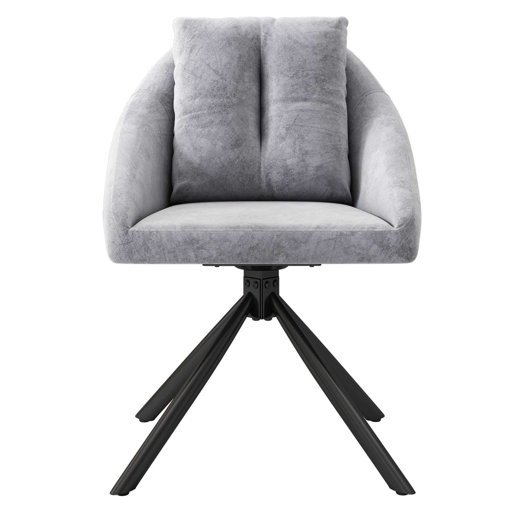 Swivel Dining Chair Set of 4 Ergonomic - Grey Velvet