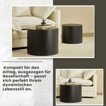 Modular Nesting Coffee Table Set of 2, Convertible and Space-Saving, Black and Oak or White Finish