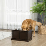Raised Dog Bowls, Storage 2 Bowls Large Dogs, Coffee