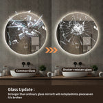 Round LED Bathroom Mirror 70 cm - Anti-Fog Dimmable HD Silver Glass