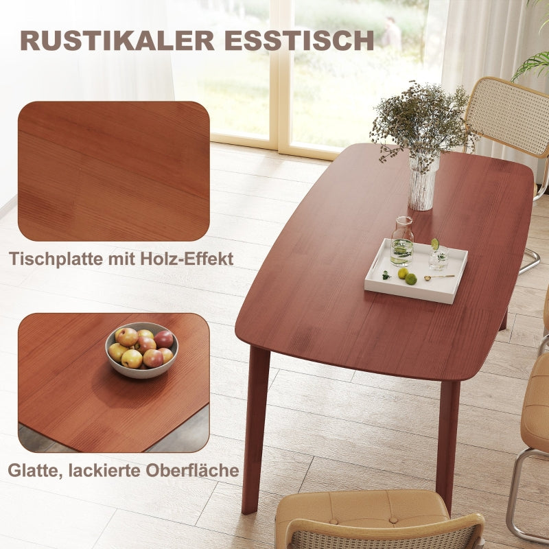 Dining Table, Country Style 150 x 80 cm, Brown Wood