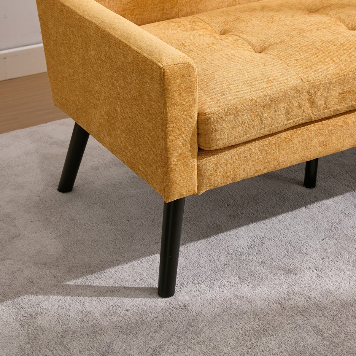 Accent Armchair Set, 2-Piece Single and Double Chairs with High-Density Foam and Solid Wood Legs, Durable Fabric
