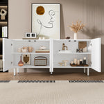 Geometric Sideboard with Irregular Curves Multi-Storage - White