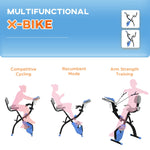 X-Bike 2-in-1 Foldable Exercise Bike, 8-Level Magnetic Resistance, Gray