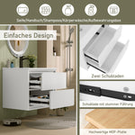 Wall-Mounted Bathroom Vanity Unit with Integrated Sink and LED Radar Sensor Lighting, White