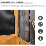 Garden Shed Tool Storage Cabinet Water-Resistant Durable Large Capacity 127x56x60cm Fir Wood Yellow
